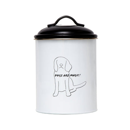 Country Living Set of 3 Pet Treat Storage Canisters – Black & White
