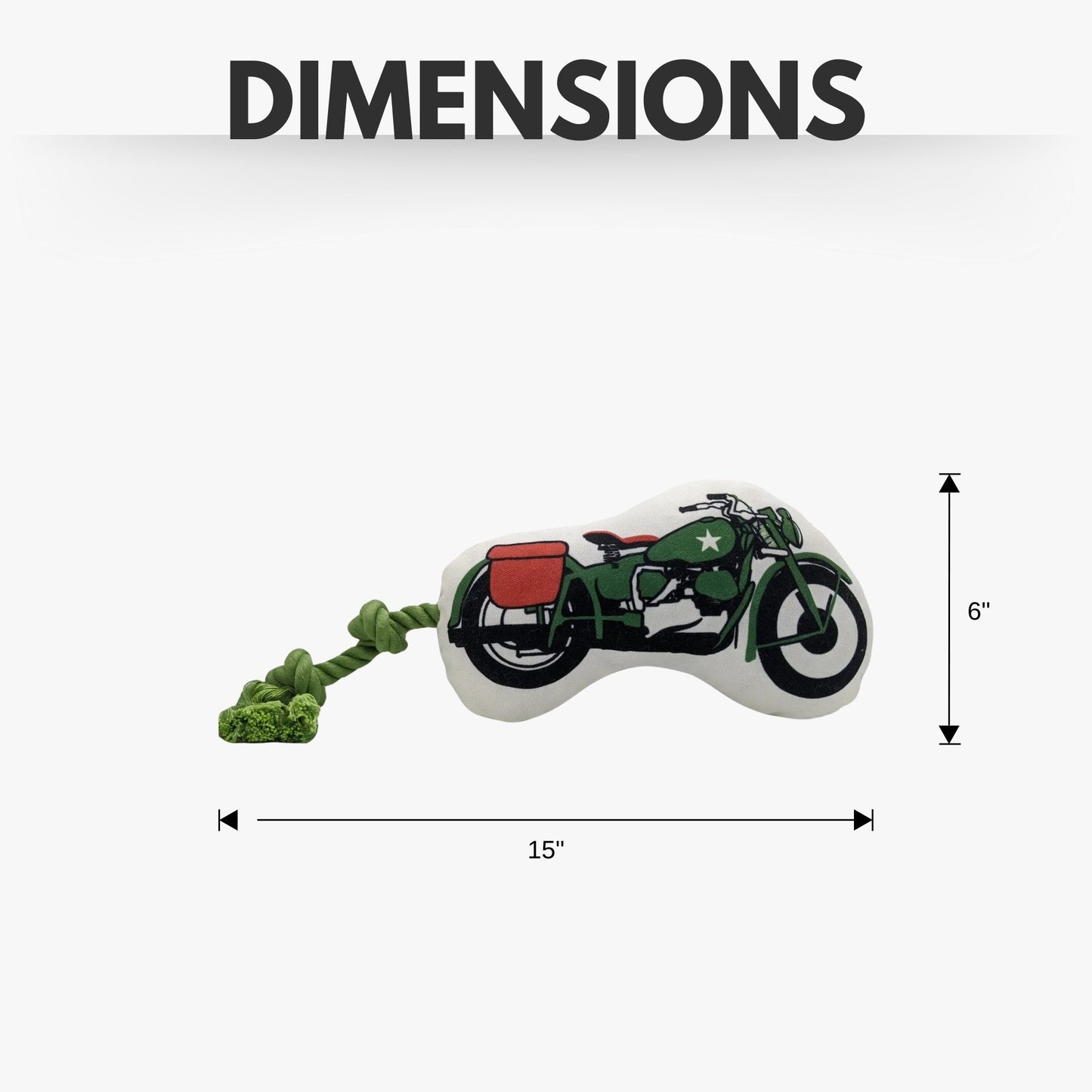 Country Living Retro Army Motorcycle with Squeaker & Crinkle Paper Plush Dog Toy