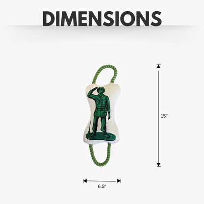 Retro Soldier with Squeaker & Crinkle Paper Plush Dog Toy