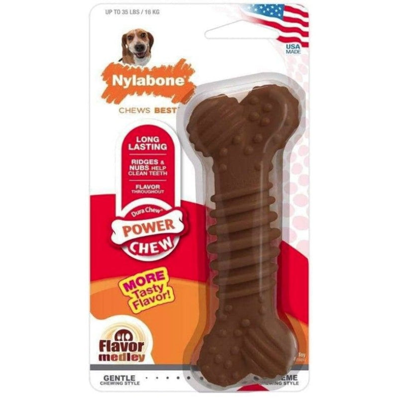 Nylabone Dura Chew Power Chew Bone Flavor Medley - Wolf - (Up to 35 lbs)