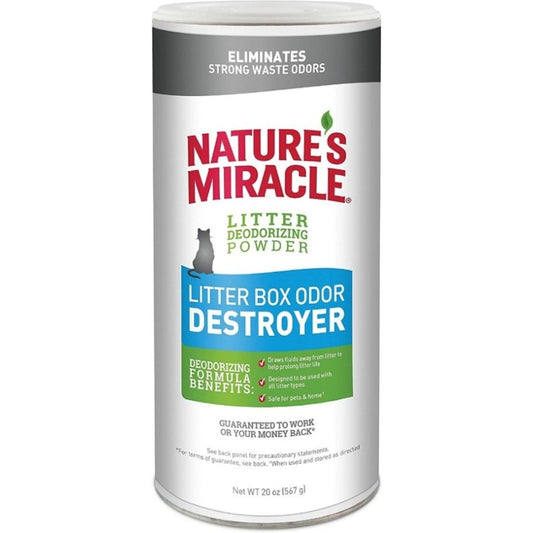 Nature's Miracle Just For Cats Litter Box Odor Destroyer - Deodorizing Powder - 20 oz