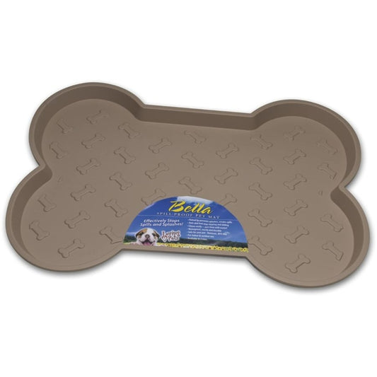 Loving Pets Bella Spill-Proof Dog Mat - Tan - Small (18.25"L x 13.25"W)