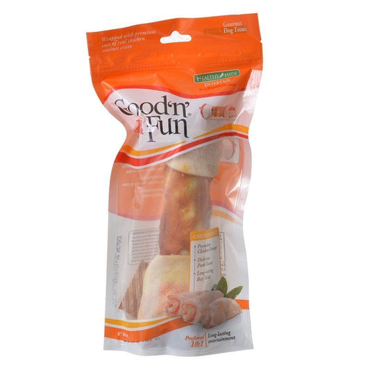 Healthy Hide Good 'n' Fun Triple-Flavor Bones - Beef, Pork & Chicken - Large - 1 Pack - (8" Bone)