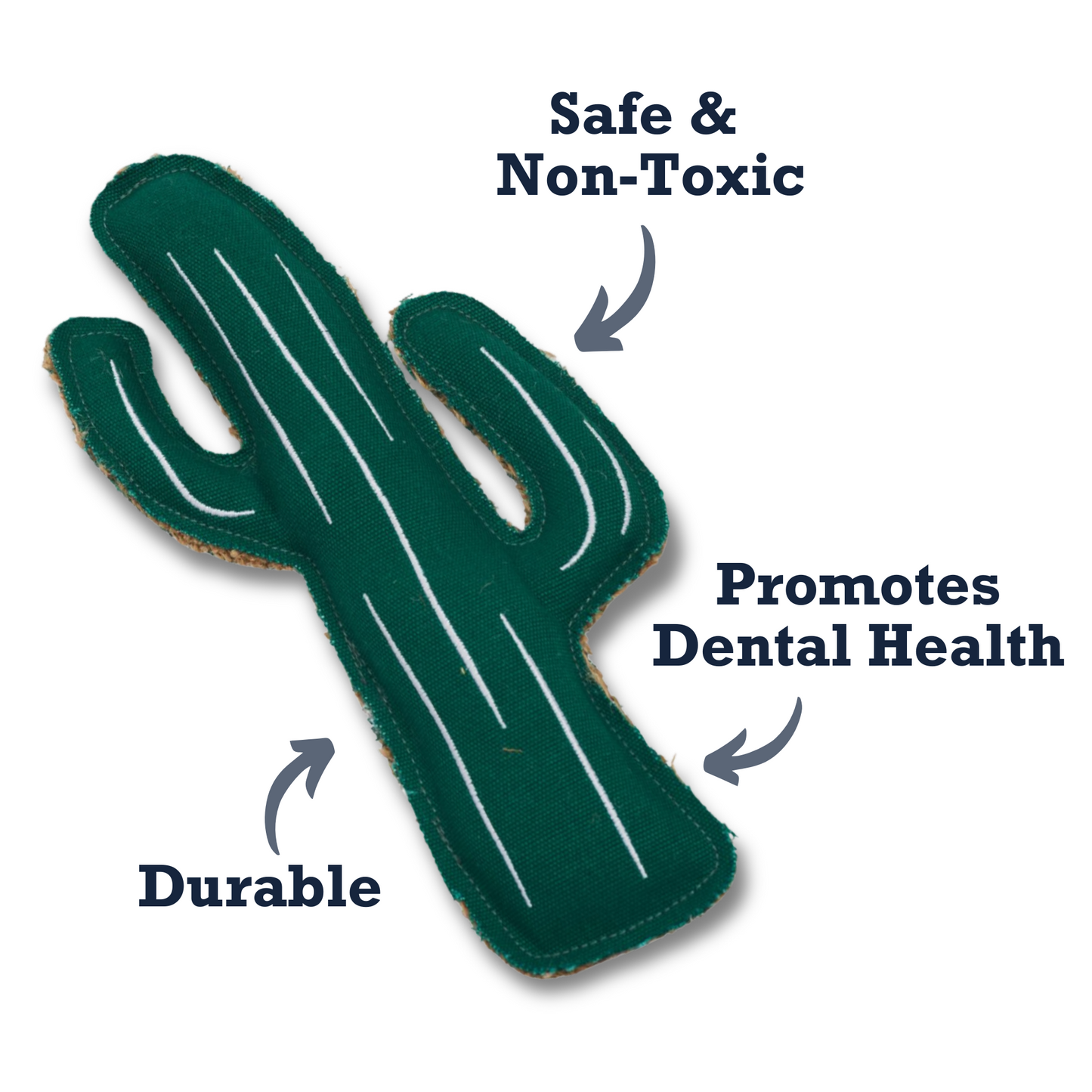 Country Living Canvas & Jute Cactus-Shaped Dog Chew Toy – Durable, Safe and Non-Toxic