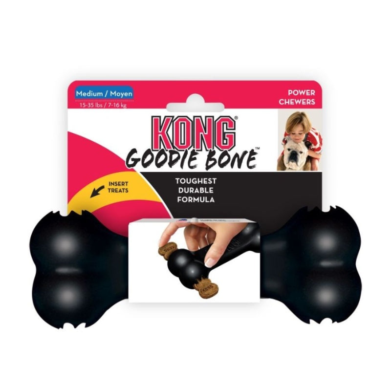 Kong Xtreme Goodie Bone - Black - Medium (for Dogs 15-35 Lbs)