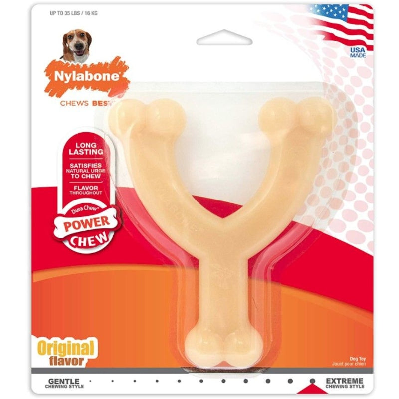 Nylabone Dura Chew Wishbone - Original Flavor - Wolf - For Dogs 26-35 Lbs