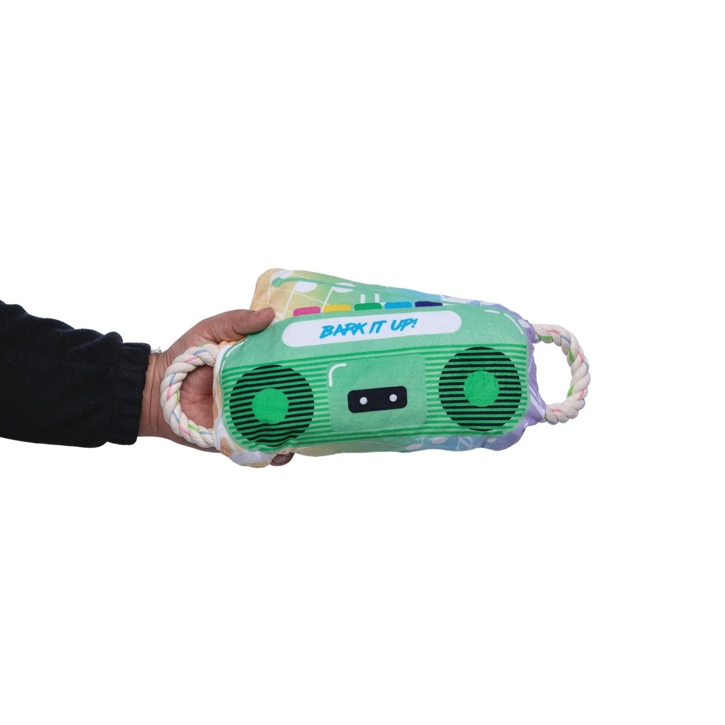 Retro Boombox Plush Dog Toy – with Squeaker & Crinkle Paper for Fun Play