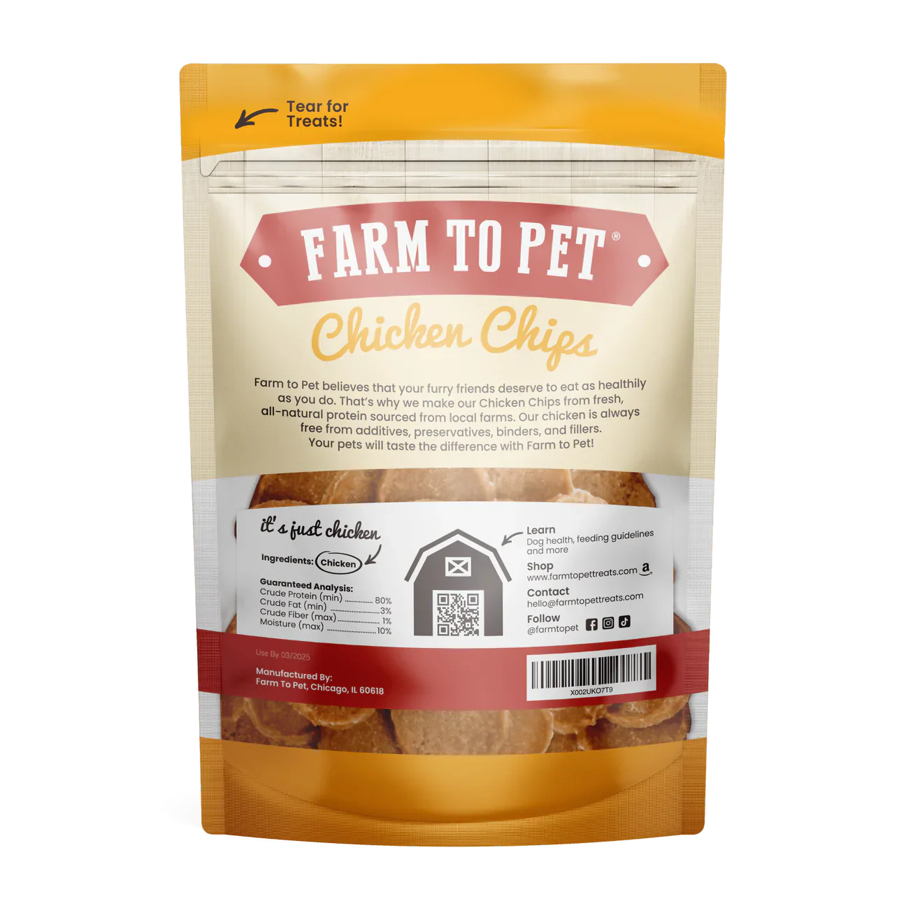 Farm To Pet Chicken Chips (4oz)