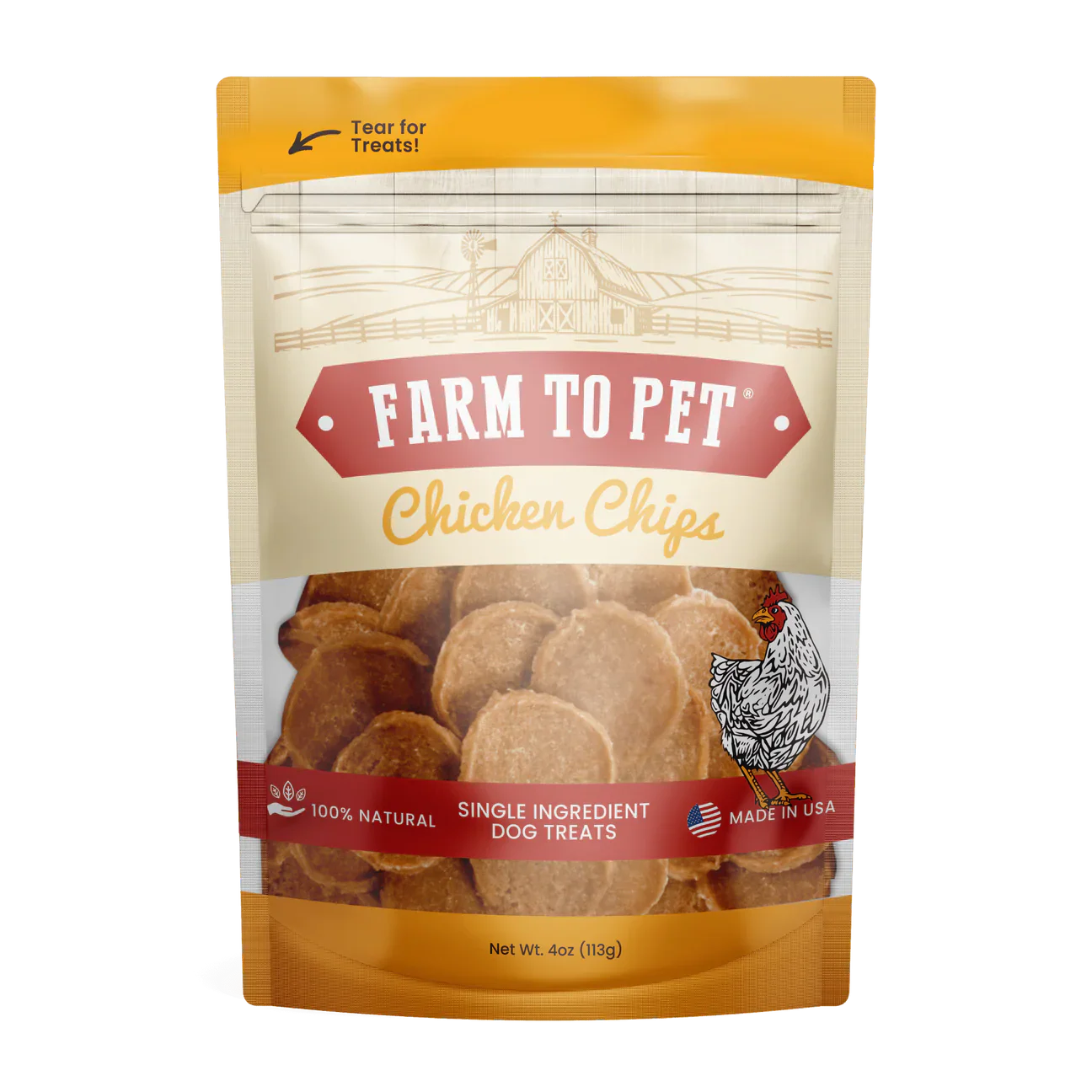 Farm To Pet Chicken Chips (4oz)
