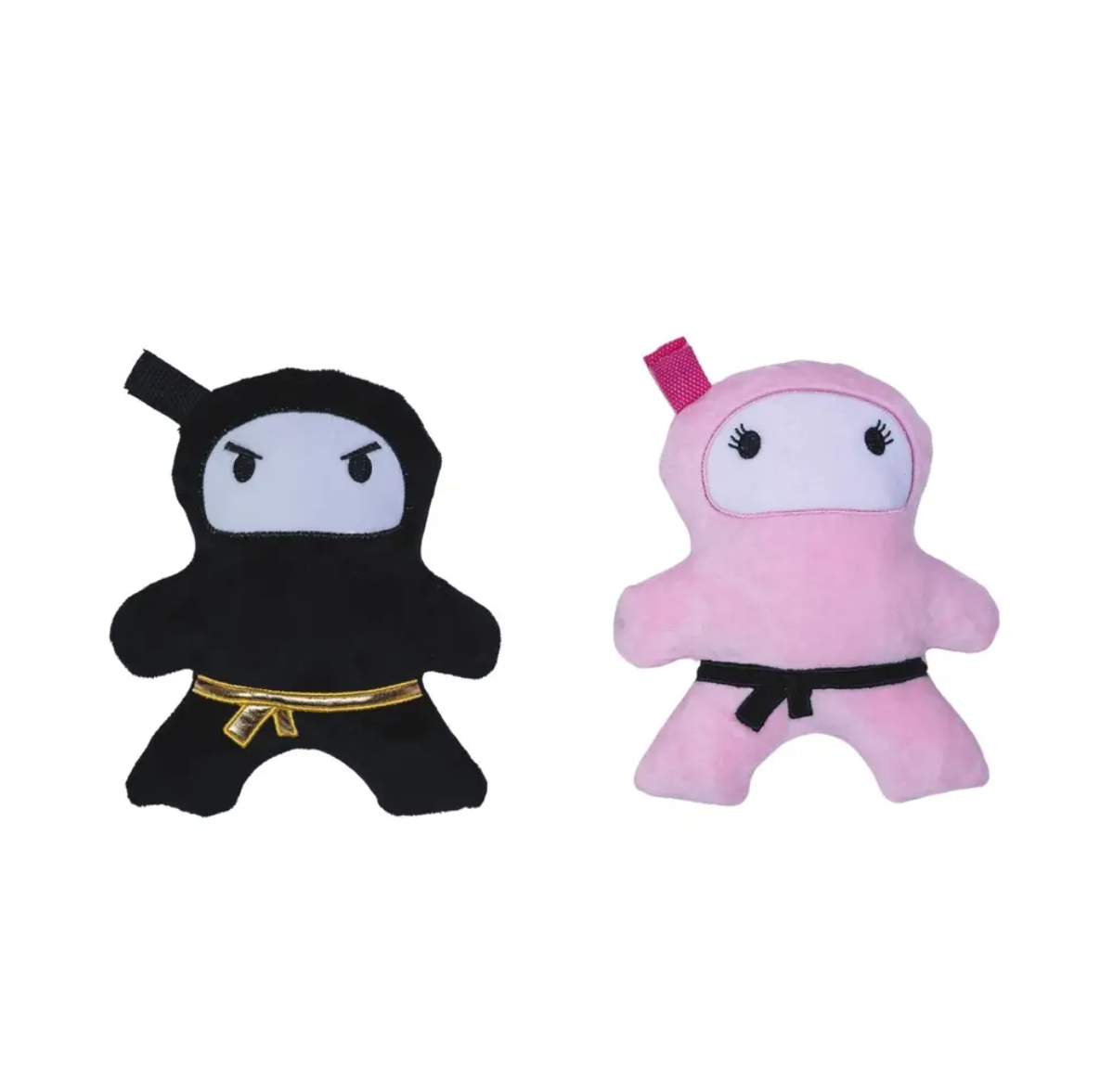 Pink & Black Ninja Love Plush Dog Toy Gift Set – with Squeaker & Crinkle Paper for Fun Play