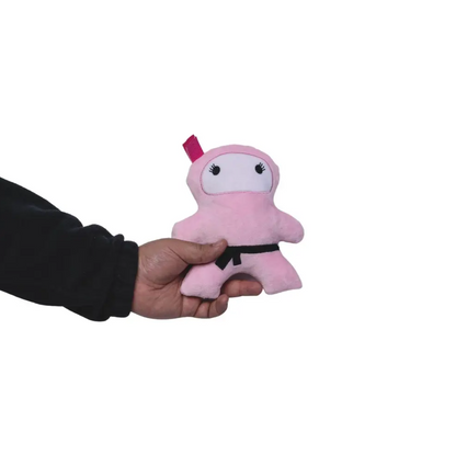 Pink & Black Ninja Love Plush Dog Toy Gift Set – with Squeaker & Crinkle Paper for Fun Play