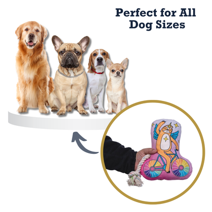 Slow Biker Plush Dog Toy – with Squeaker & Crinkle Paper for Fun Play