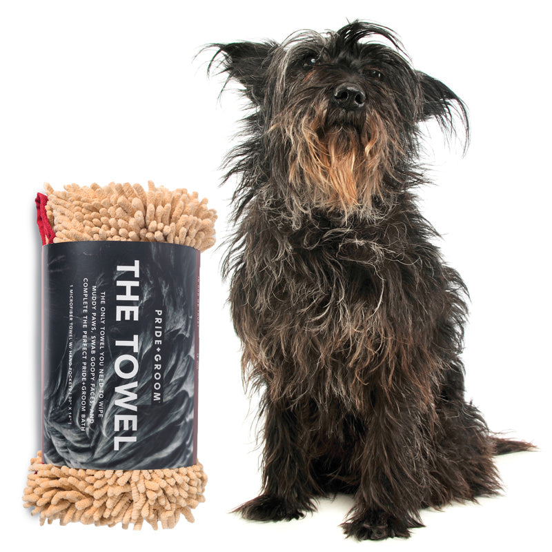 THE TOWEL Microfiber Dog & Cat Drying Towel — Hand Pockets, Odor-Resistant & 7× Water Absorbent