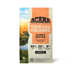 The Family Pet Acana puppy food wholesome grains dry dog food bag with natural ingredients