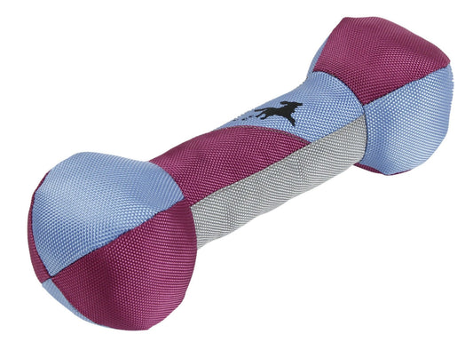 PawCounter.com active fetch dog toy in purple and blue durable fabric for energetic play