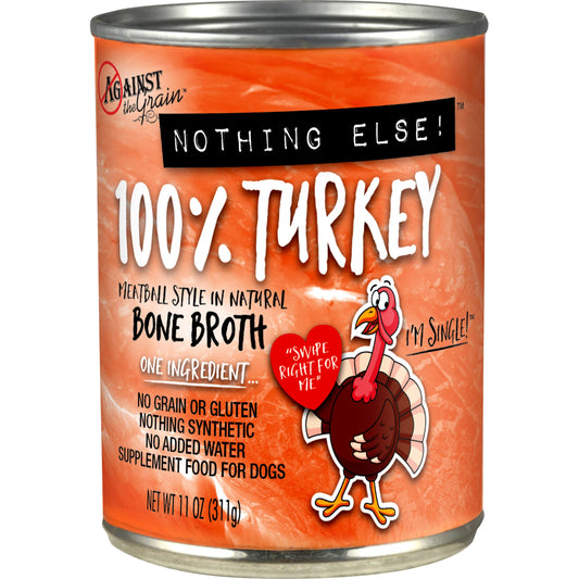 The Family Pet Against the Grain 100 Percent Turkey Wet Dog Food in Bone Broth 11 oz can
