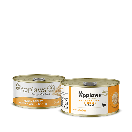 Applaws wet cat food chicken breast with cheese in broth 2.47 oz cans by The Family Pet