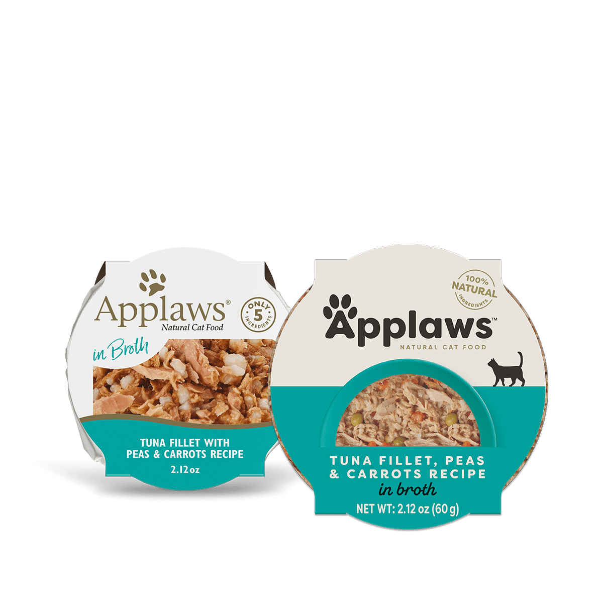 Applaws natural tuna cat food wet cat food with tuna fillet peas and carrots in broth 2.12 oz packs