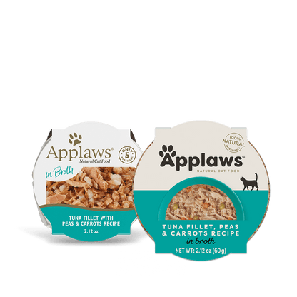 Applaws natural tuna cat food wet cat food with tuna fillet peas and carrots in broth 2.12 oz packs