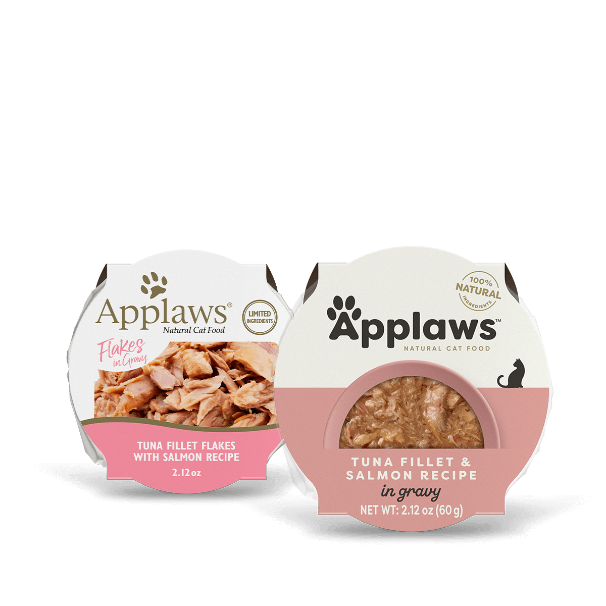 The Family Pet natural wet cat food Applaws tuna fillet flakes with salmon recipe in tin cans