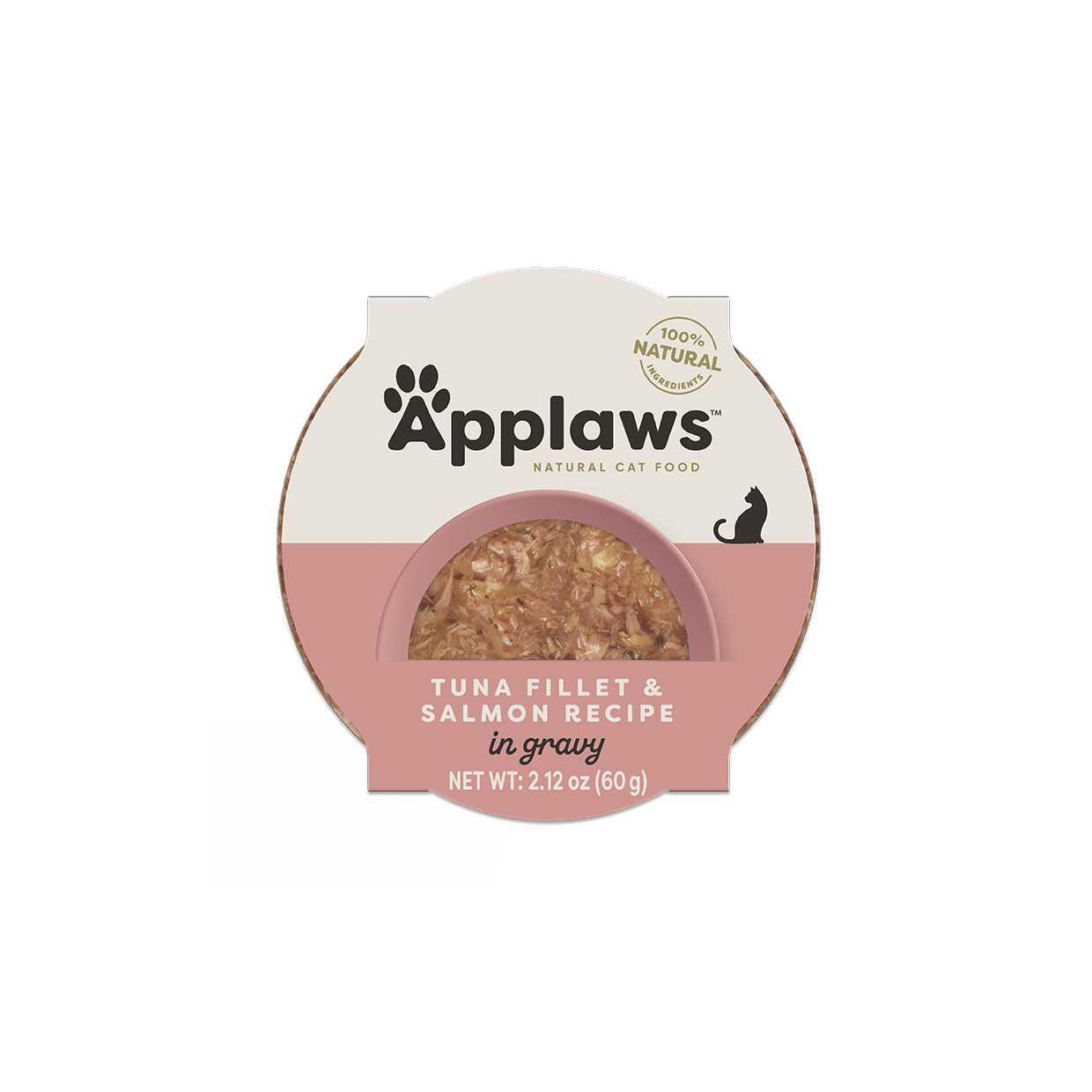 Applaws tuna fillet and salmon recipe natural wet cat food in gravy 2.12 oz pack