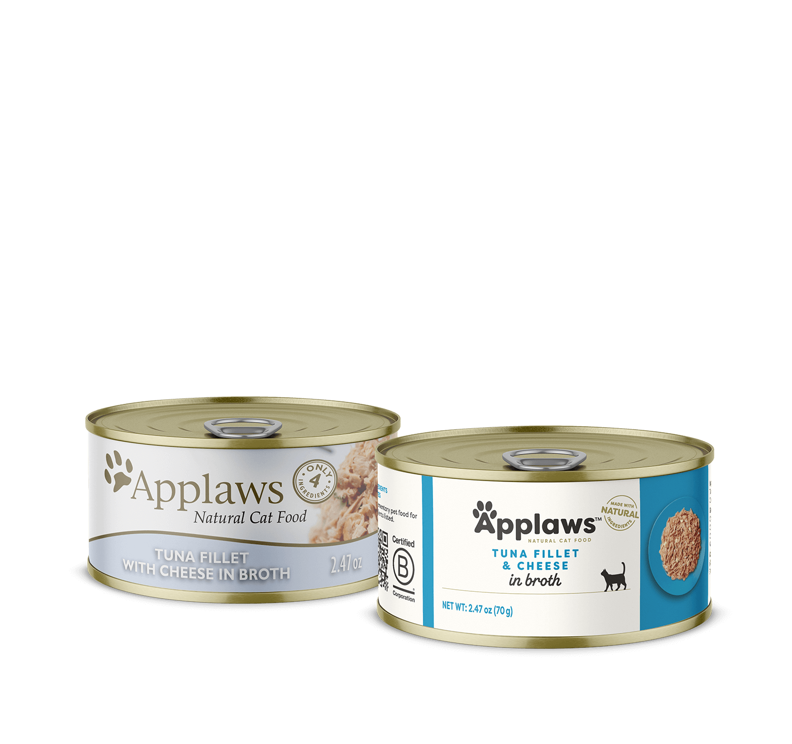 Applaws wet cat food tuna fillet with cheese in broth 2.47 oz cans from The Family Pet