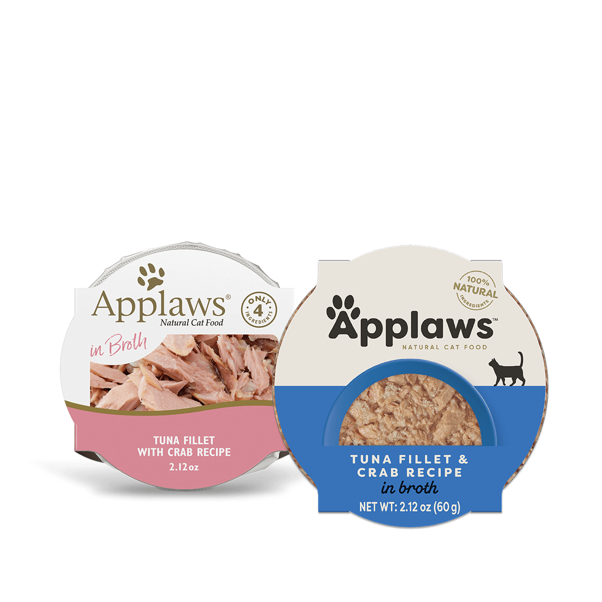 Applaws wet cat food tuna fillet with crab recipe in broth by The Family Pet 2.12 oz