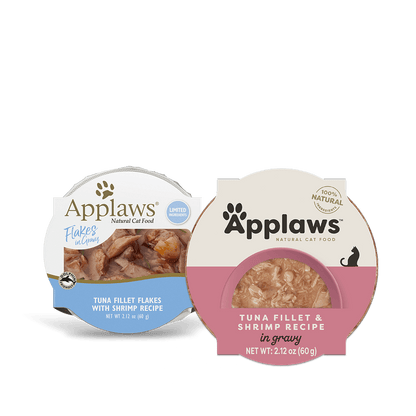 Applaws tuna shrimp wet cat food tuna fillet flakes with shrimp recipe in gravy from The Family Pet