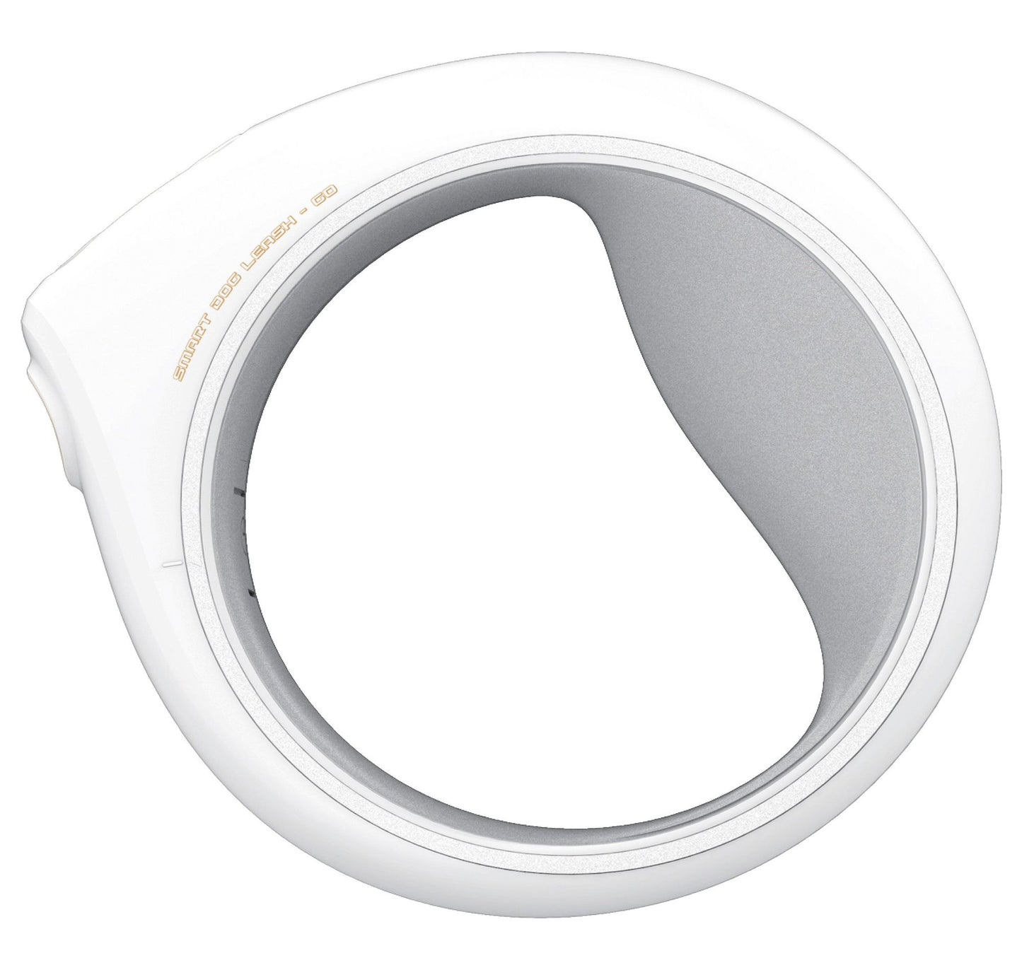 White Bluetooth smart dog leash handle with ergonomic design by PawCounter.com
