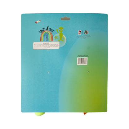 American Pet Supplies alien plush dog toy set packaging with colorful space-themed design