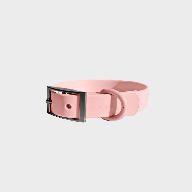 Come Here Buddy durable dog collar in pink with adjustable buckle for a comfortable fit