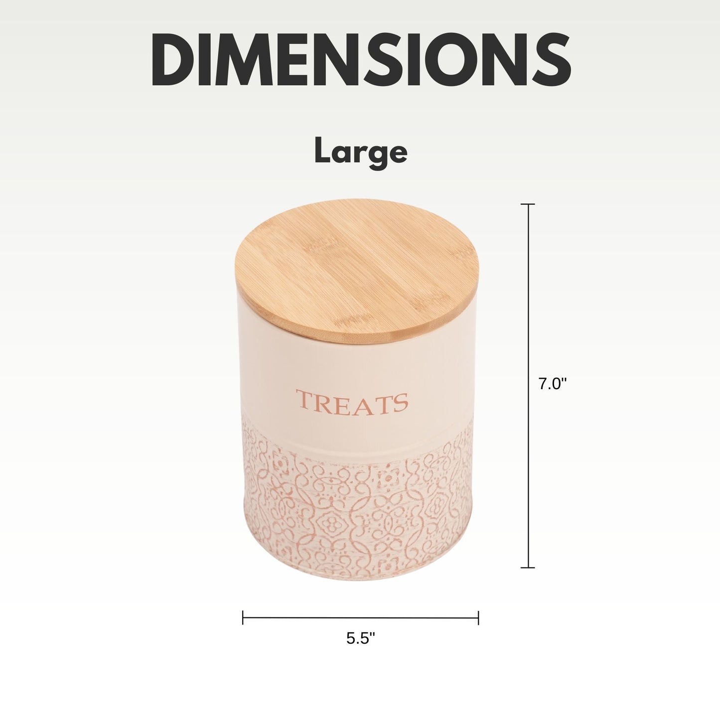Large American Pet Supplies treat jar with bamboo lid and decorative base dog treat storage canisters