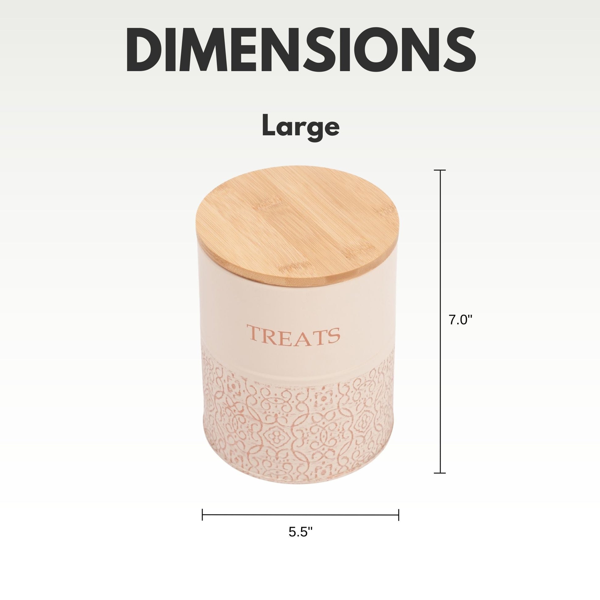 Large American Pet Supplies treat jar with bamboo lid and decorative base dog treat storage canisters