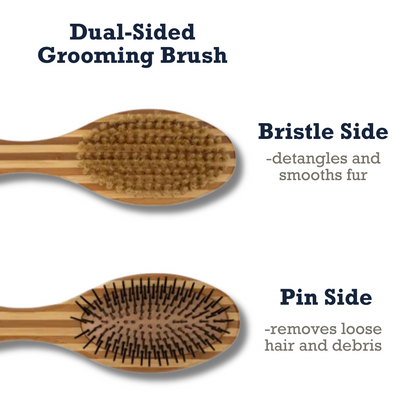 American Pet Supplies dual sided dog brush with bristle side for smoothing fur and pin side for removing loose hair