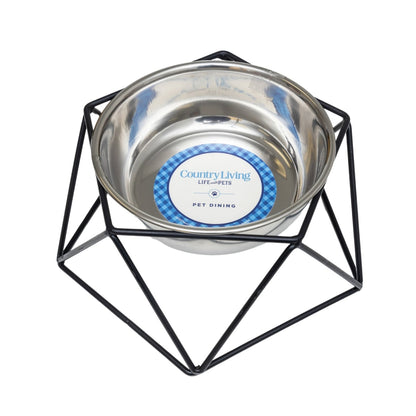 American Pet Supplies elevated dog bowl feeder with stainless steel bowl and black metal frame
