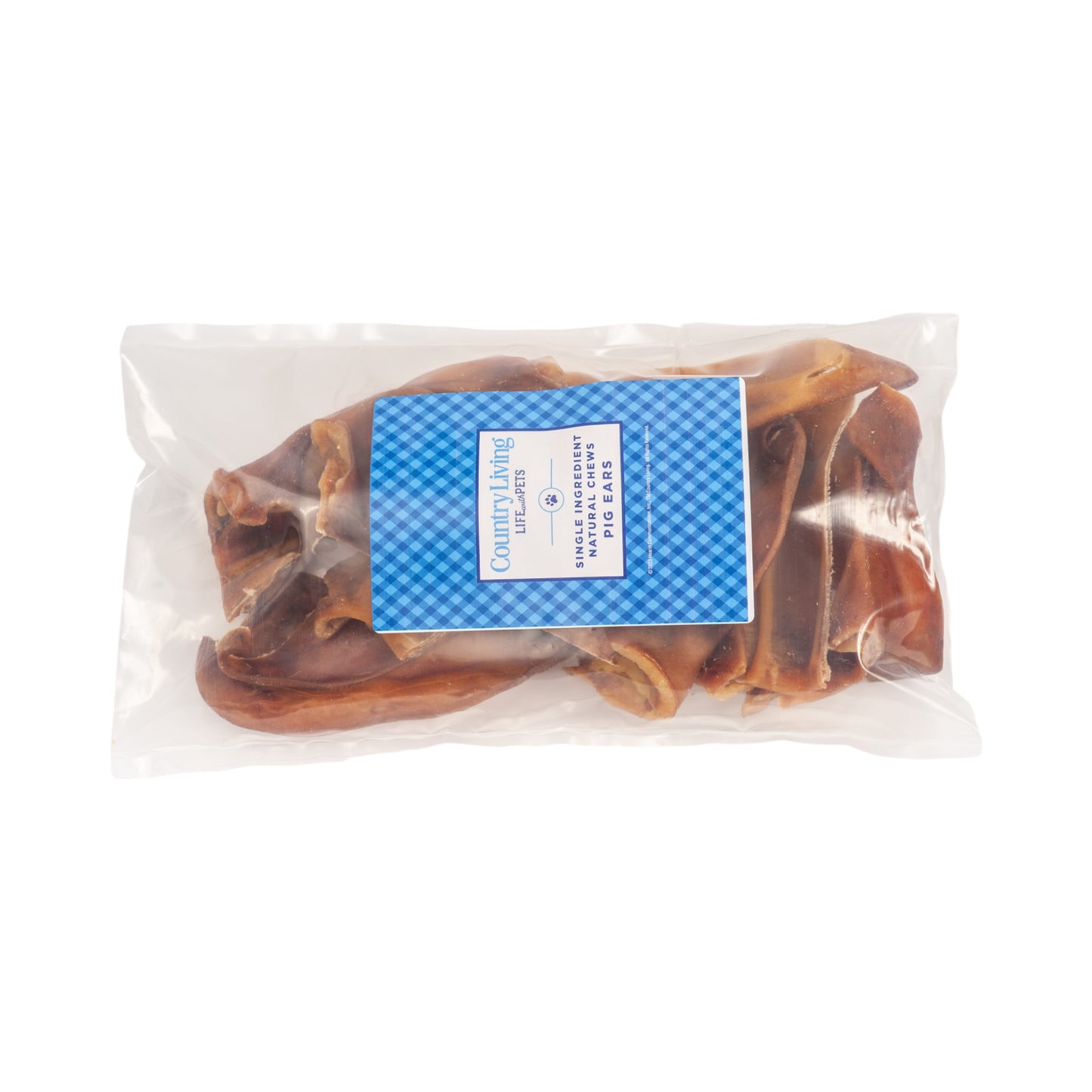 Natural pig ears dog treats from American Pet Supplies packed for flavorful chewing pleasure