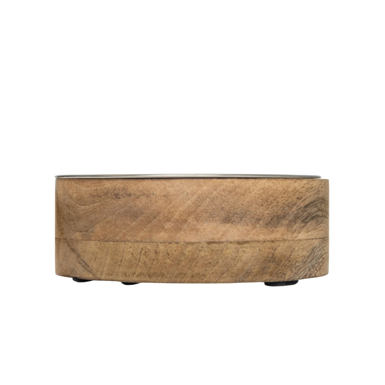 Stylish mangowood bowl holder for stainless steel dog bowl with wood holder