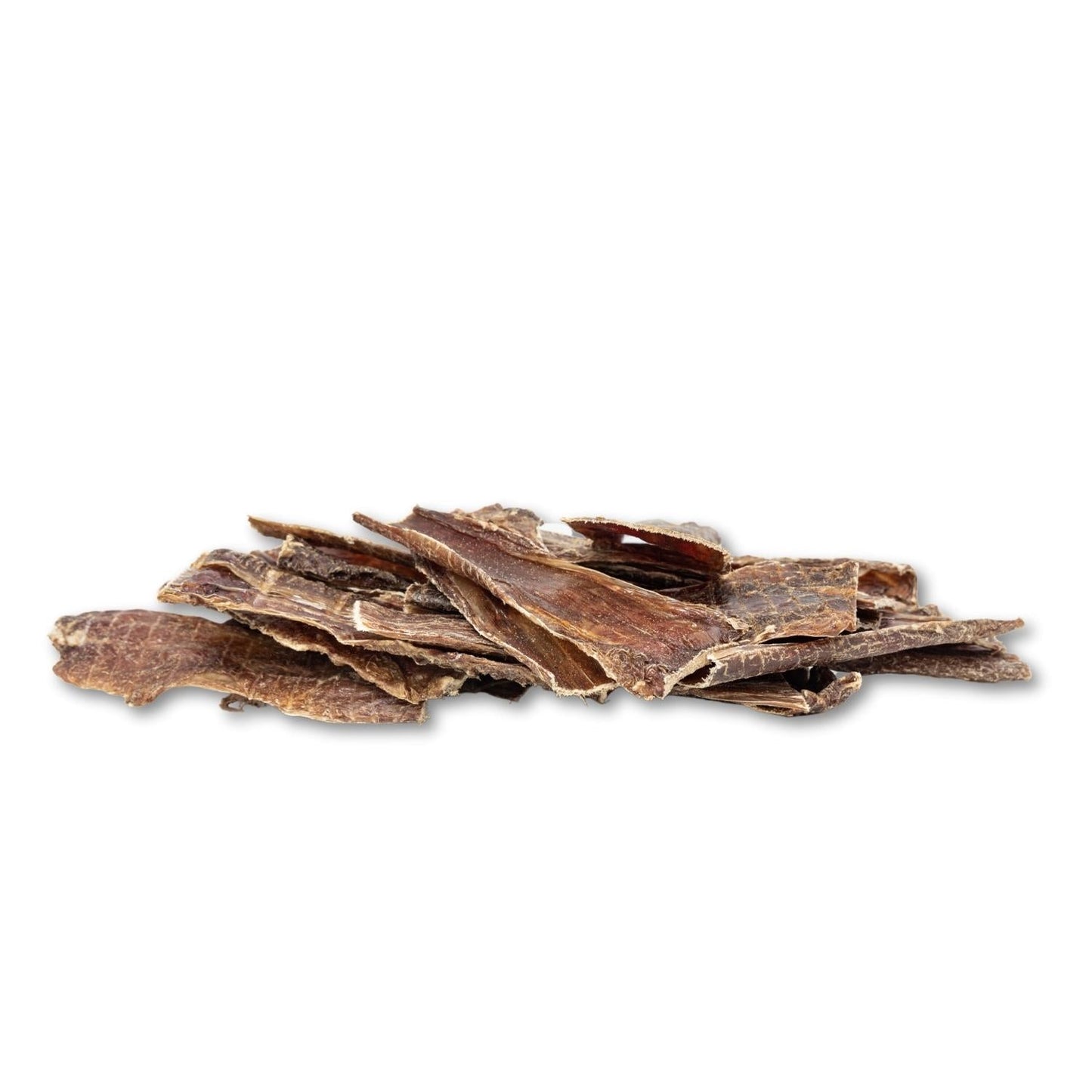 American Pet Supplies all natural beef dog treats with a pile of dried beef slices for dogs