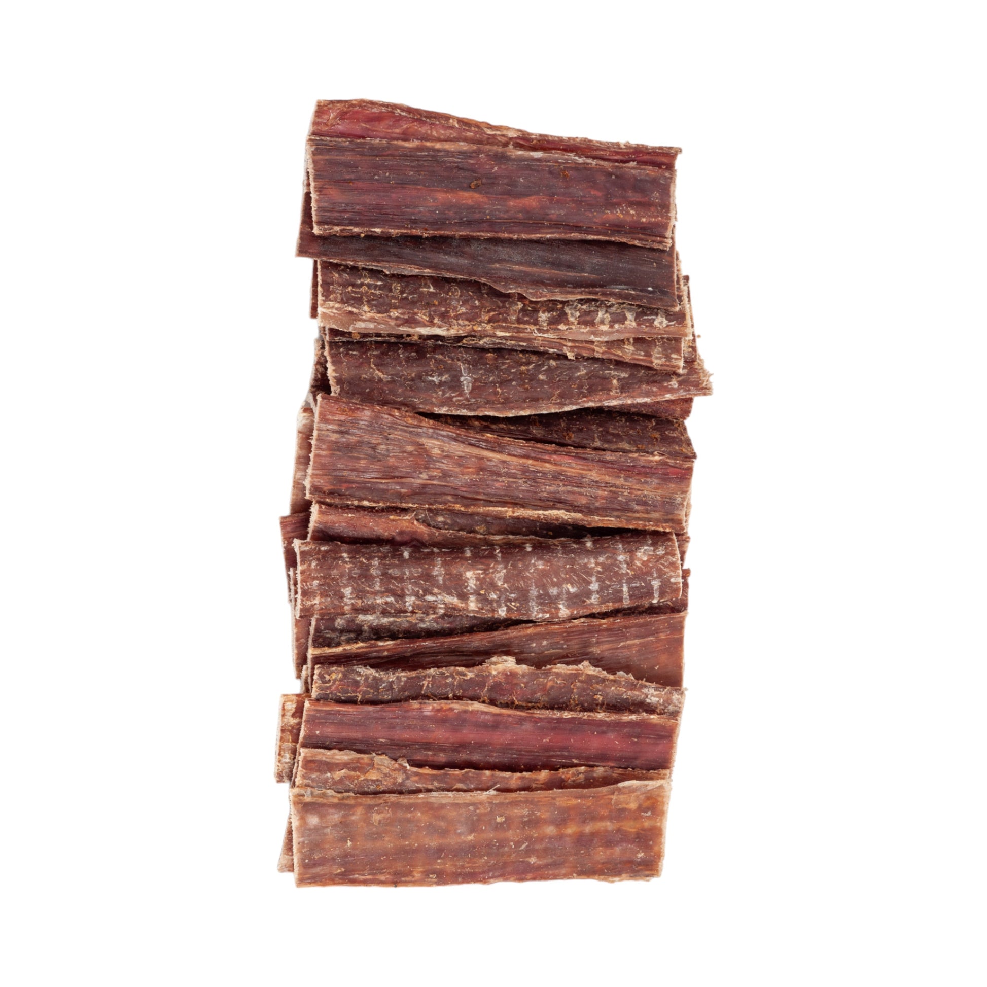 American Pet Supplies all natural beef dog treats stacked on white background