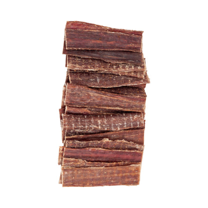 American Pet Supplies all natural beef dog treats stacked on white background