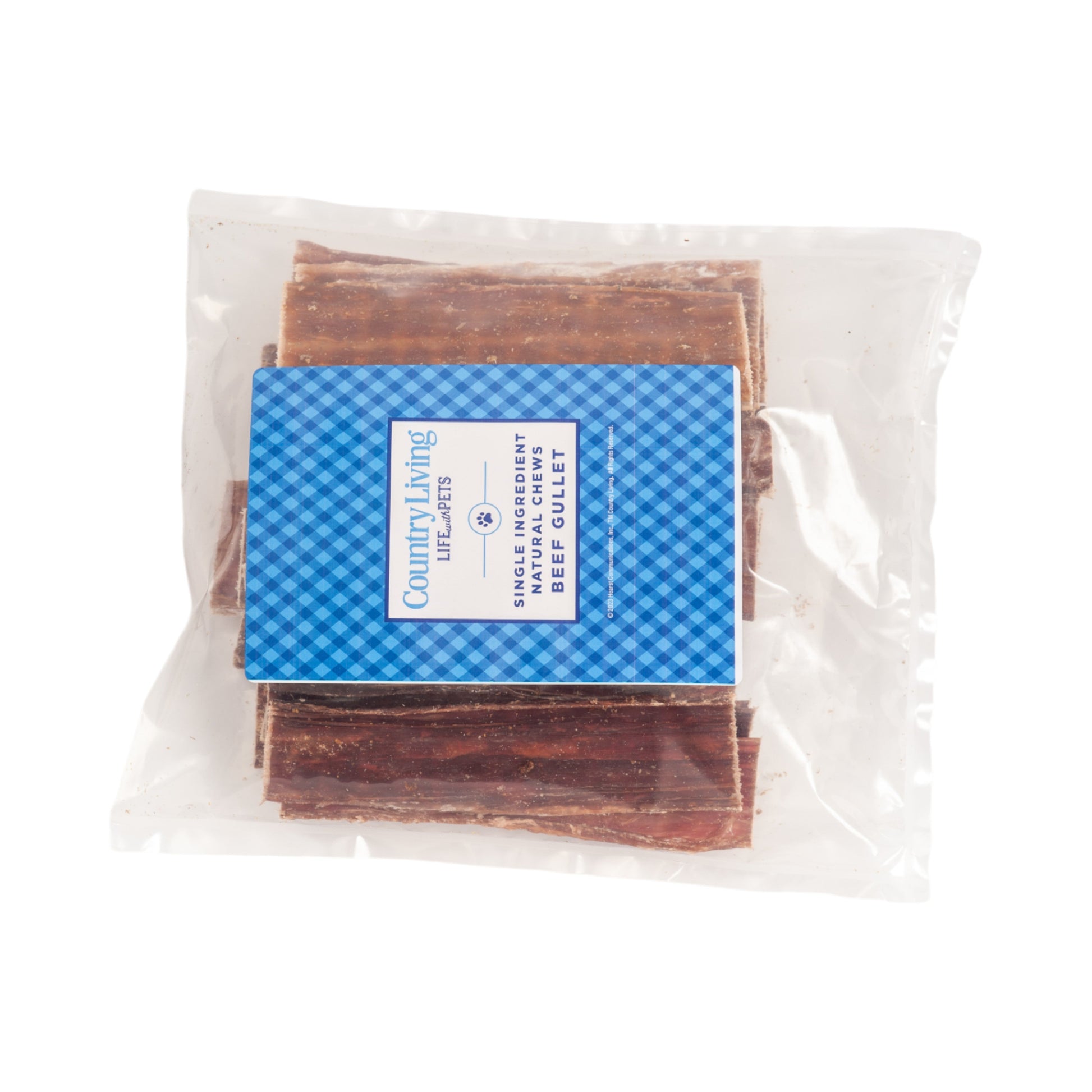American Pet Supplies all natural beef dog treats with single ingredient natural beef gullet in clear packaging