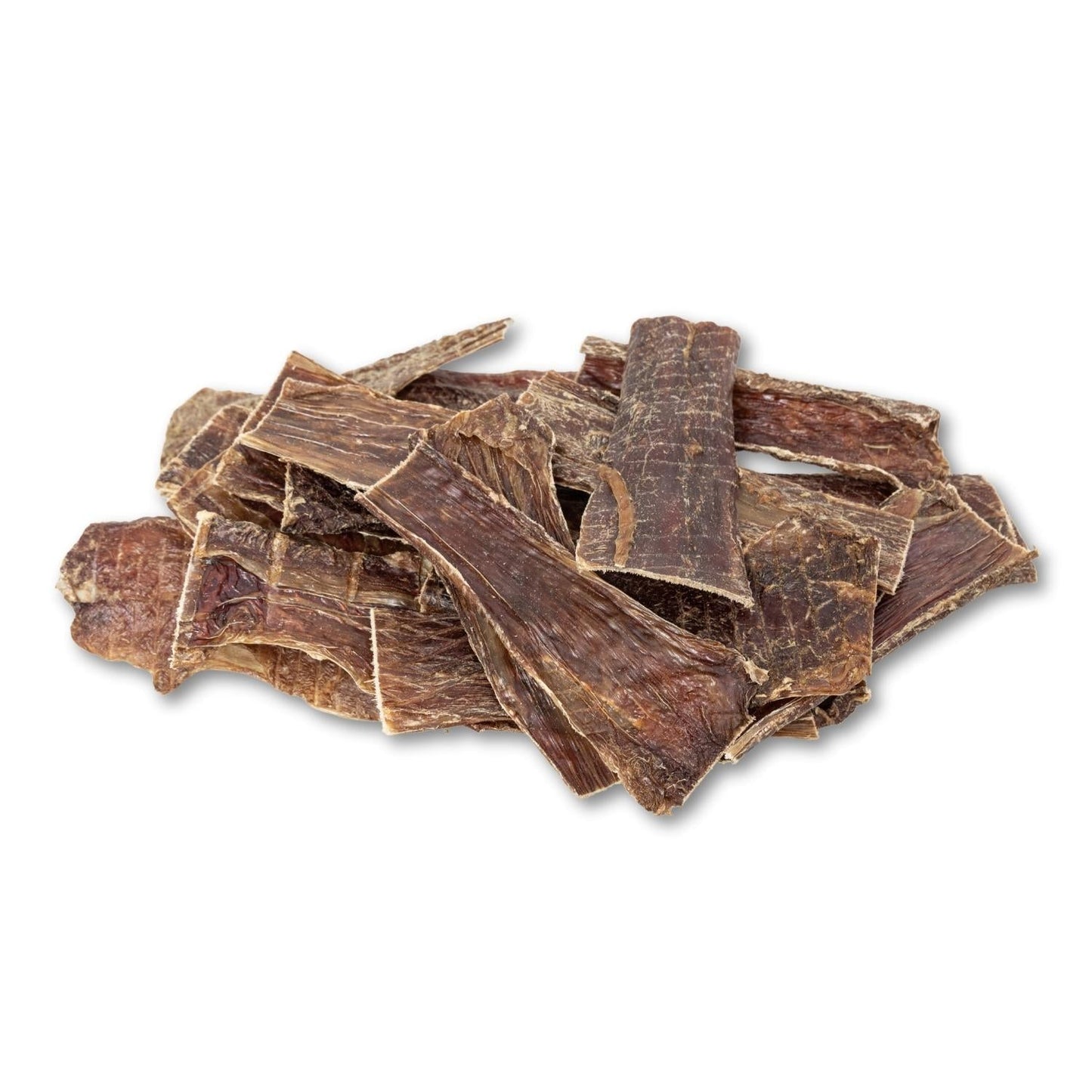 American Pet Supplies all natural beef dog treats piled on white background