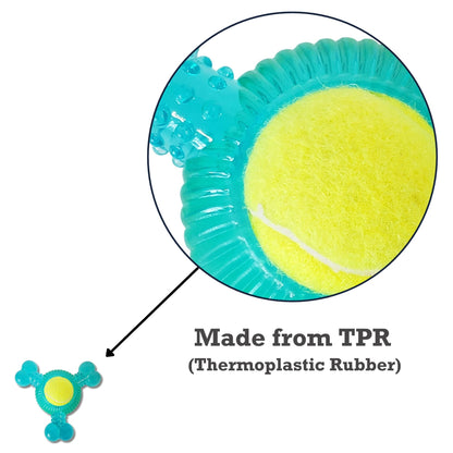 TPR Dog Chew Toy with Squeaker and Tennis Ball for Fun Playtime