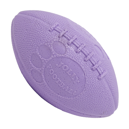 Jolly Pets dog football toy in purple with textured surface for dogs to chew and play