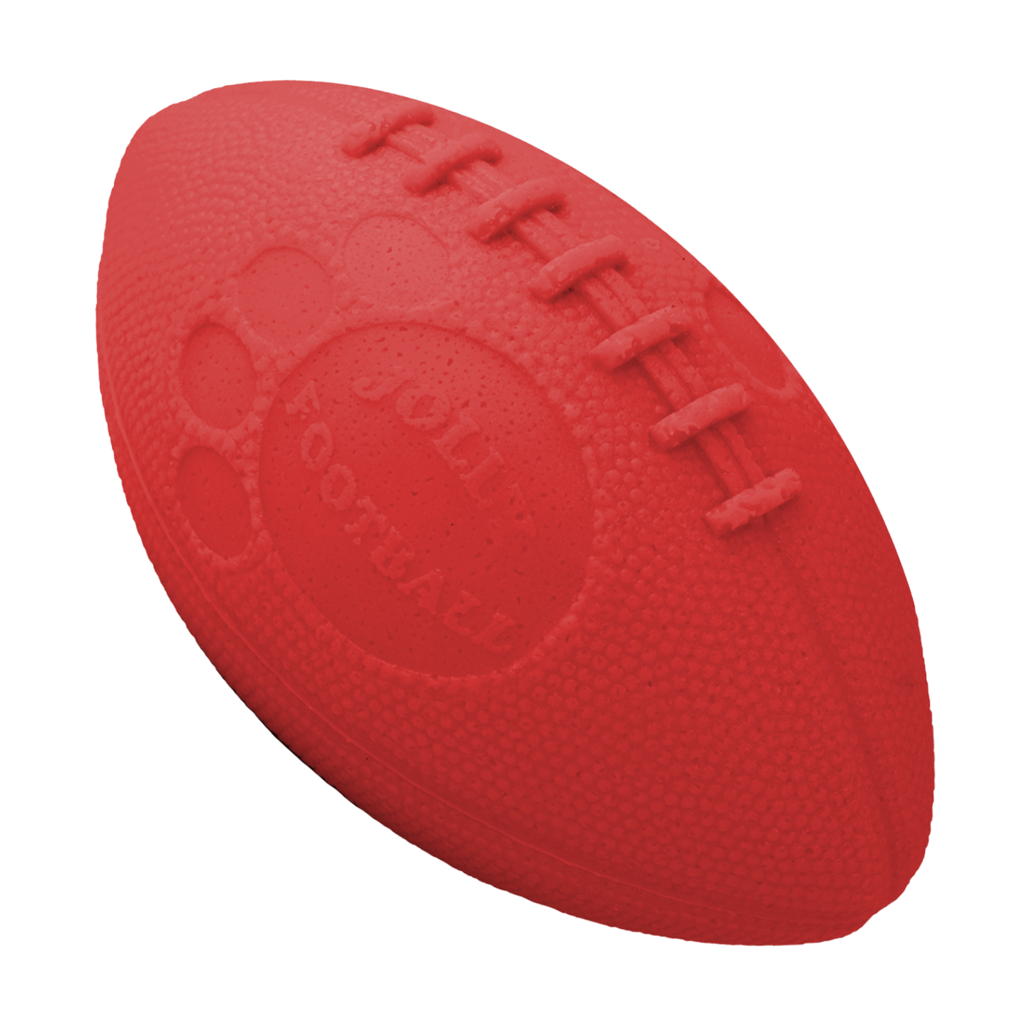 Jolly Pets bright red dog football toy designed for fun and durable outdoor play