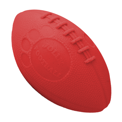 Jolly Pets bright red dog football toy designed for fun and durable outdoor play