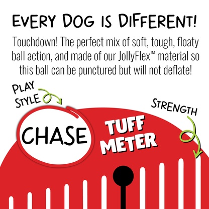 Jolly Pets durable dog football toy made of JollyFlex material for tough play and puncture resistance