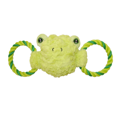 Jolly Pets Dog Tug Toy Elephant with Soft Plush and Durable Rope Handles for Interactive Play