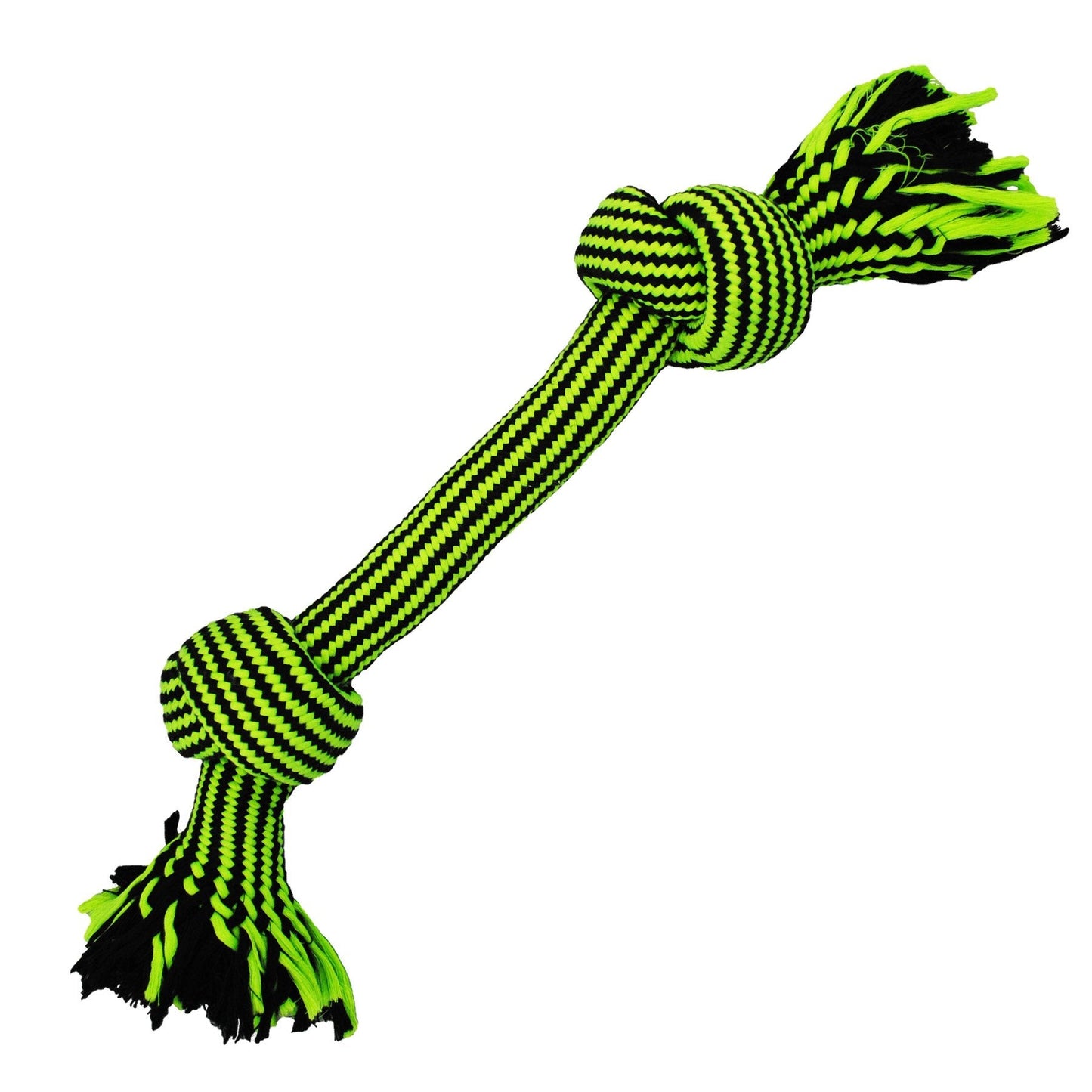 Jolly Pets durable dog chew toy made of bright green and black fabric for tough playtime