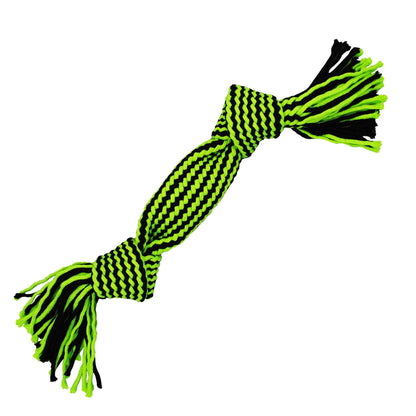 Jolly Pets durable dog chew toy in vibrant black and green colors, designed for strong chewers